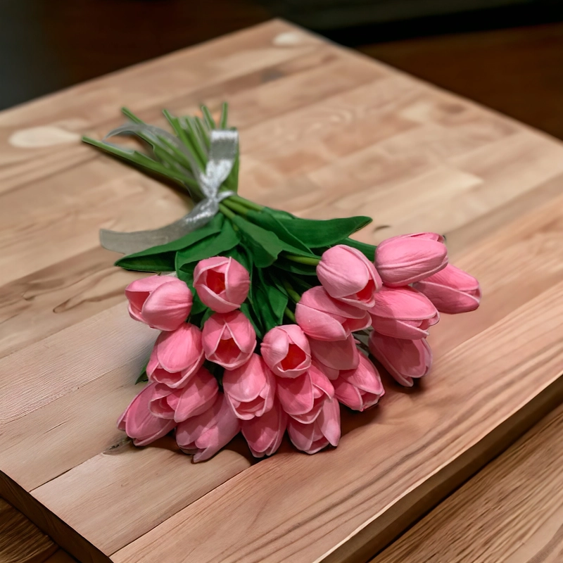Pink mű tulipán csokor